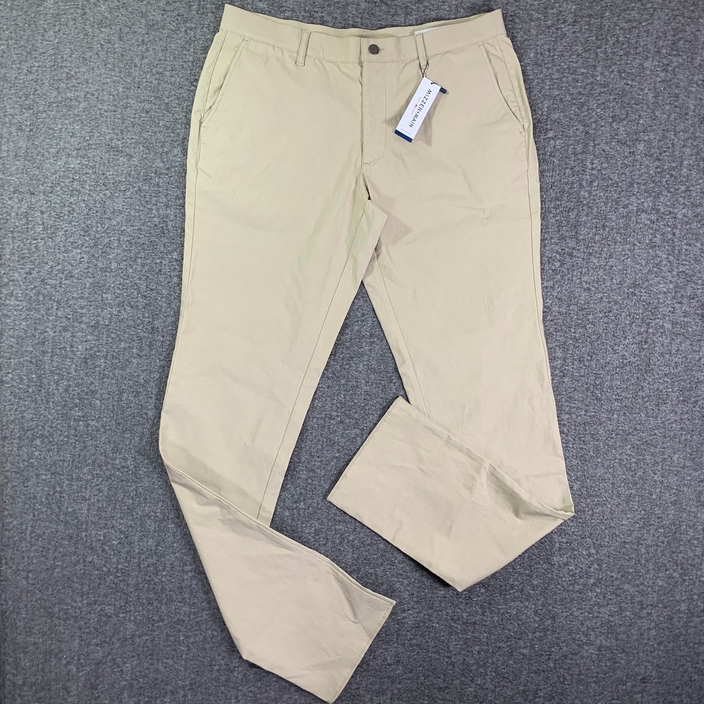 Mizzen Main Pants Men 36 Beige Chino Trousers Golf Preppy Modern NEW